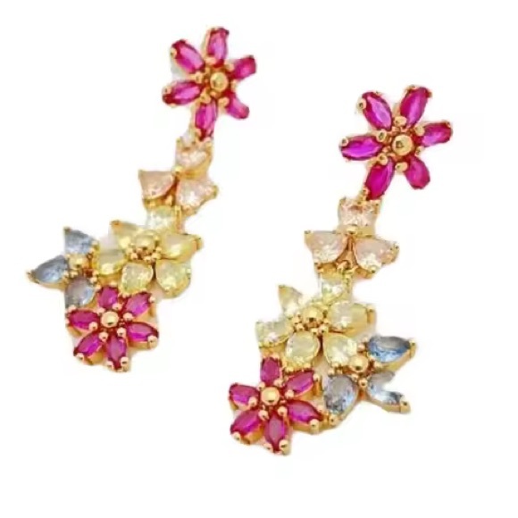 KATE SPADE NEW YORK ♠️ FIRST BLOOM LINEAR STATEMENT EARRINGS - Picture 5 of 5